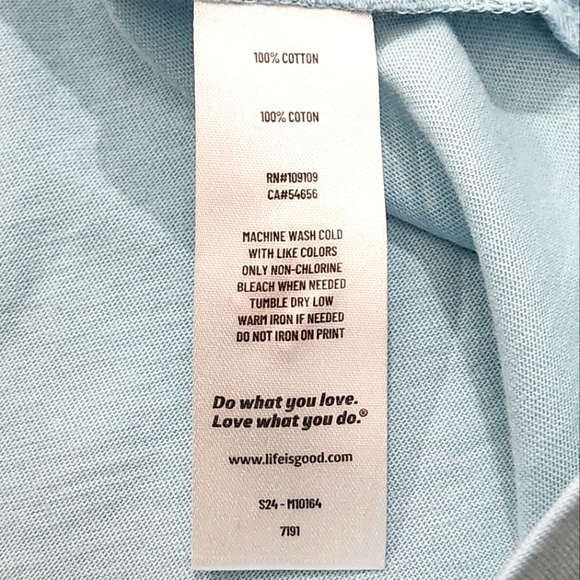 LIFE IS GOOD Men's M Crew Neck JAKE CANNONBALL S/S Tee Shirt BEACH‎ BLUE NWT - Picture 7 of 7